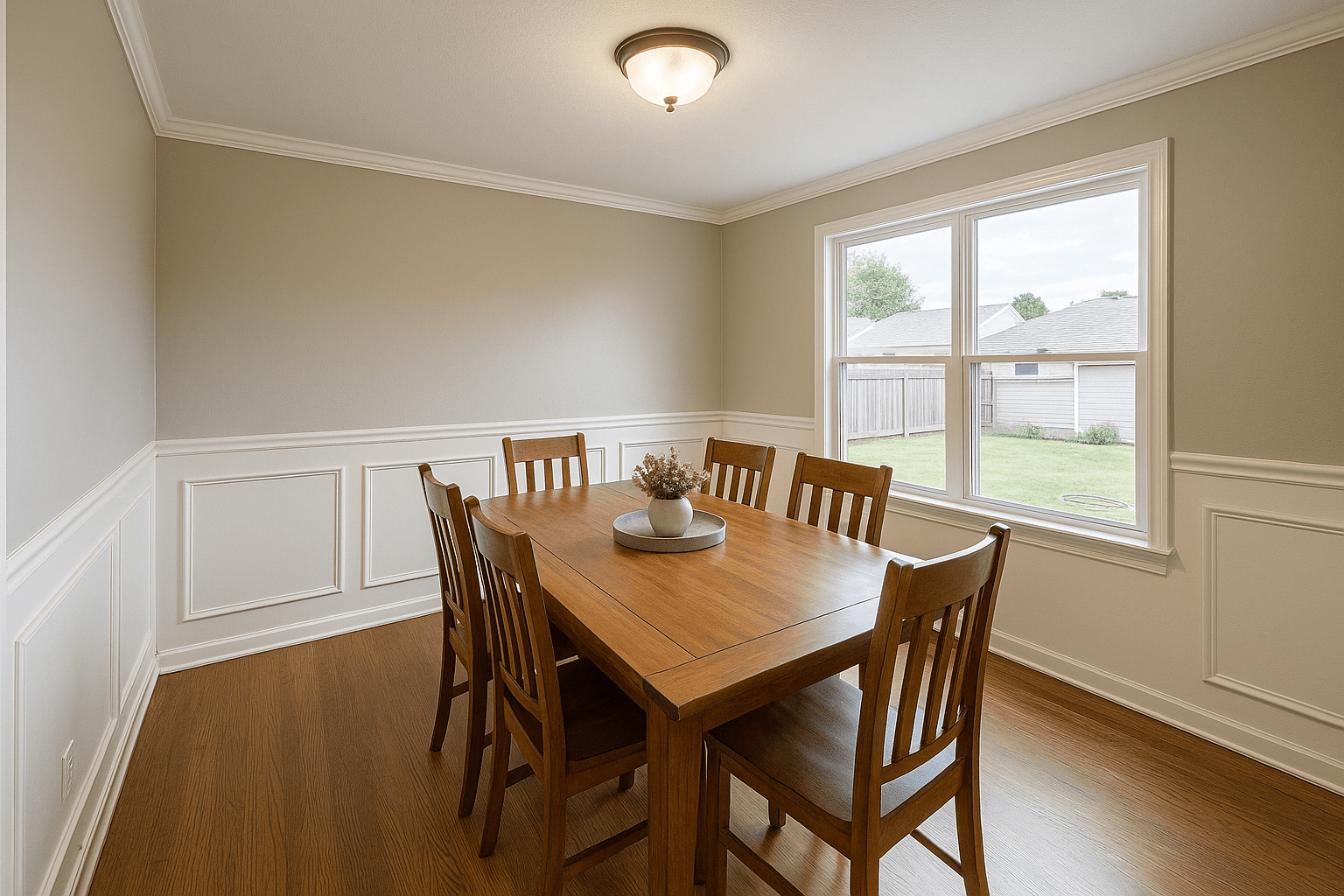 Bright, professionally edited dining-room interior