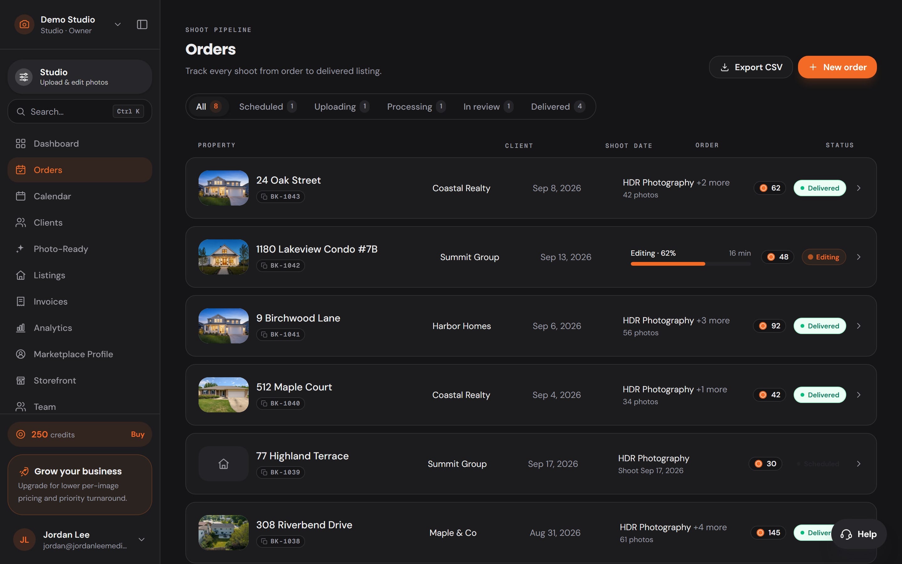 Orders in Workspace