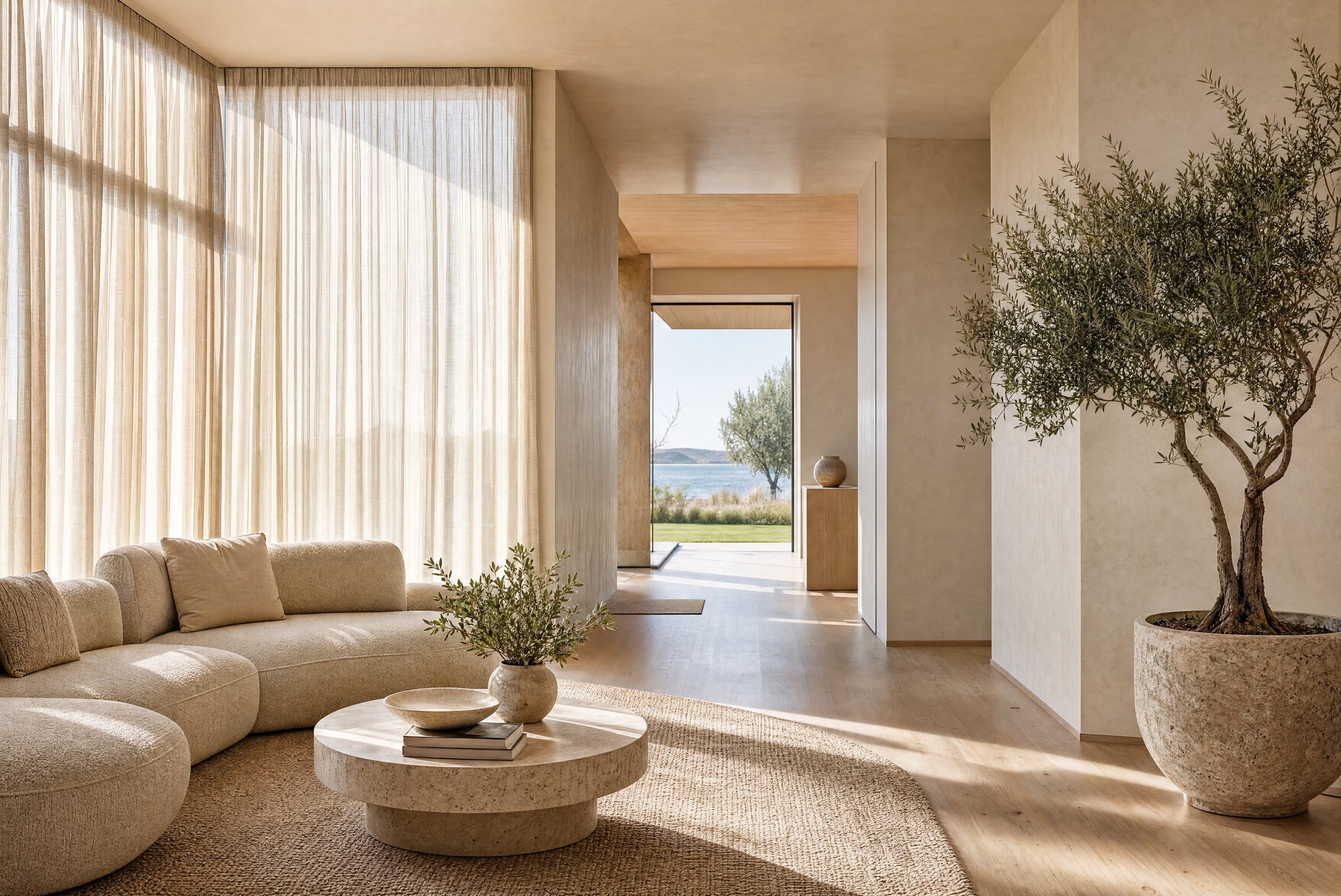 A bright living room photographed for a listing