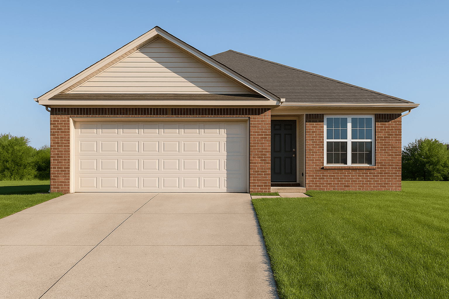 A dormant lawn and stained driveway developing into revived curb appeal