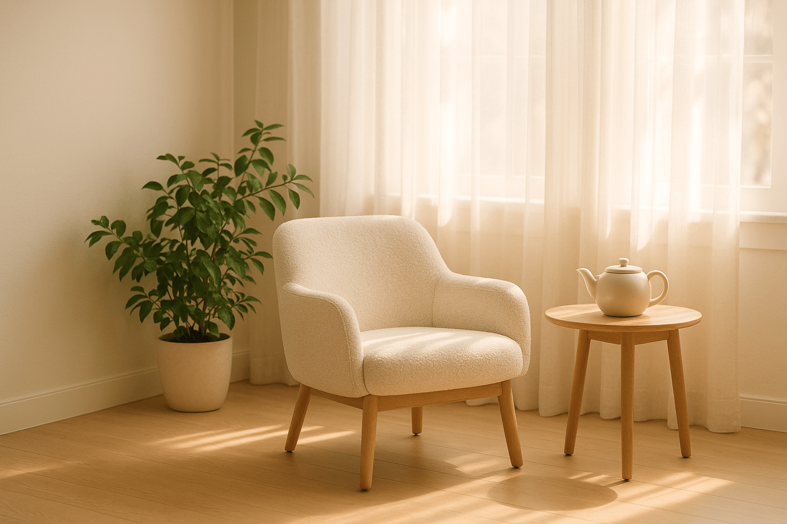 A sun-lit armchair beside a bright window — support at Better Listing Media is calm and personal